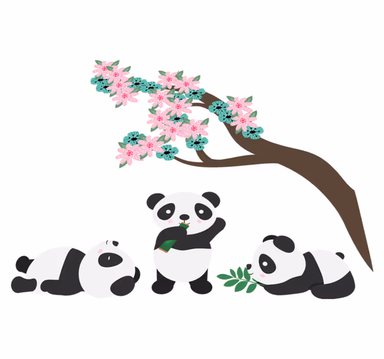 Aflombra vinílica animales clan de pandas juguetones - TenVinilo
