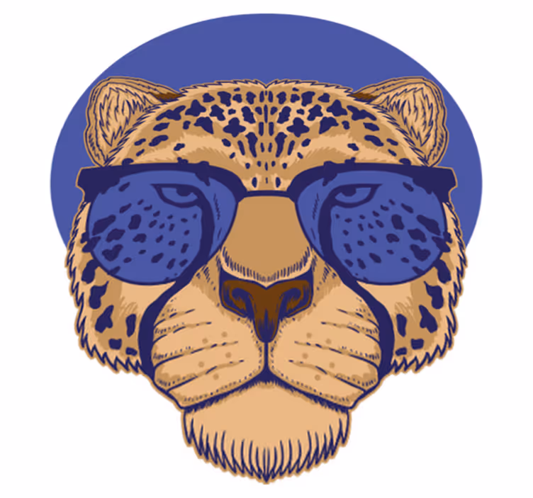 Aflombra vinílica animales leopardo con gafas - TenVinilo