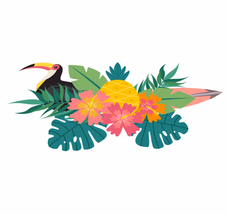 Aflombra vinílica animales diseño de aves tropicales - TenVinilo
