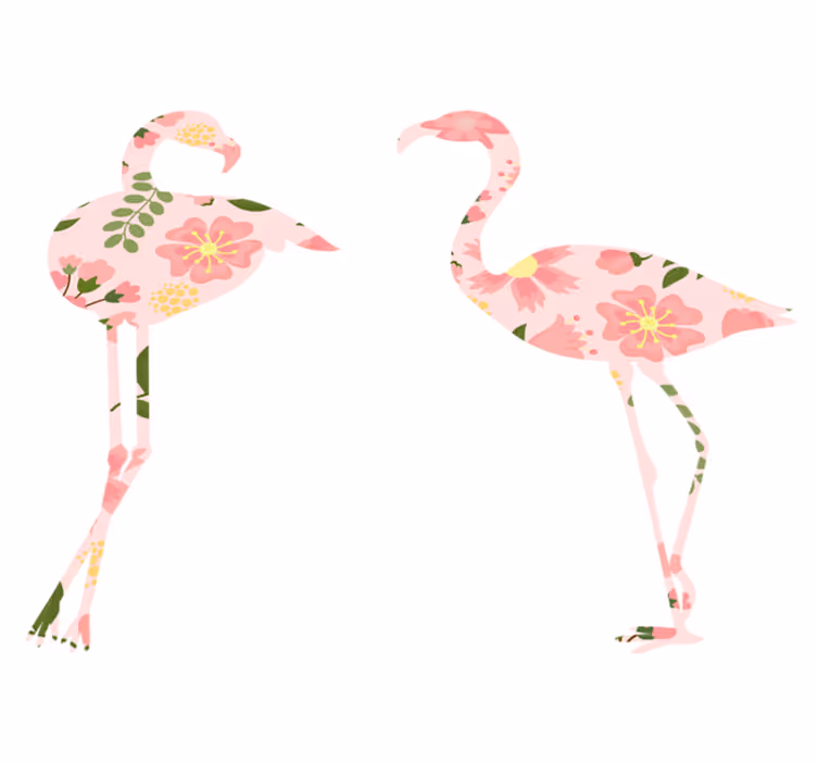 Aflombra vinílica animales patrón floral de flamencos - TenVinilo