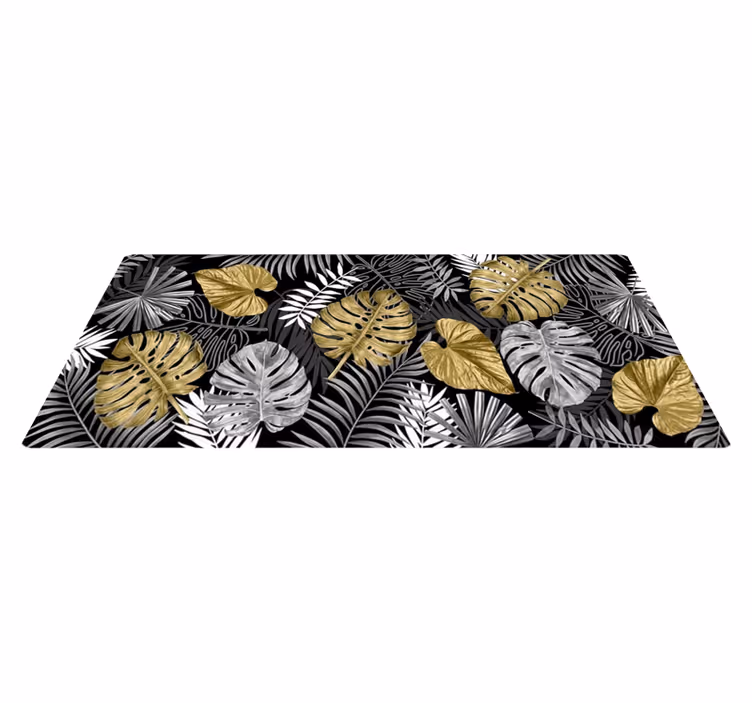 Alfombra vinílica cocina selva dorada y lujosa - TenVinilo