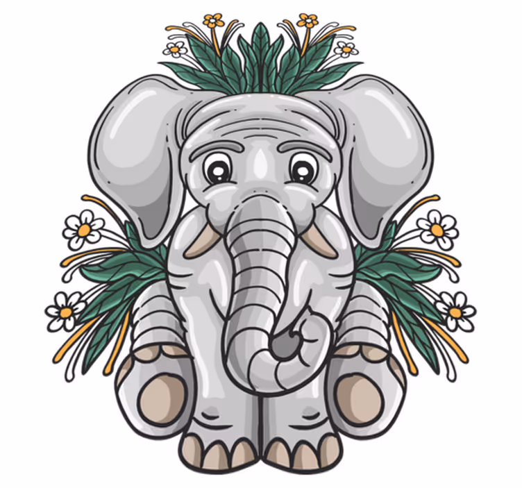 Aflombra vinílica animales ilustración de elefante lindo - TenVinilo