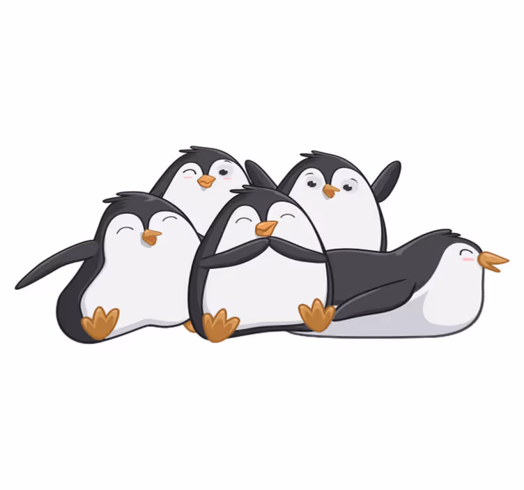 Aflombra vinílica animales familia de pingüinos feliz - TenVinilo