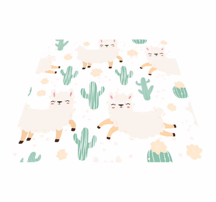 Aflombra vinílica animales llamas y cactus - TenVinilo