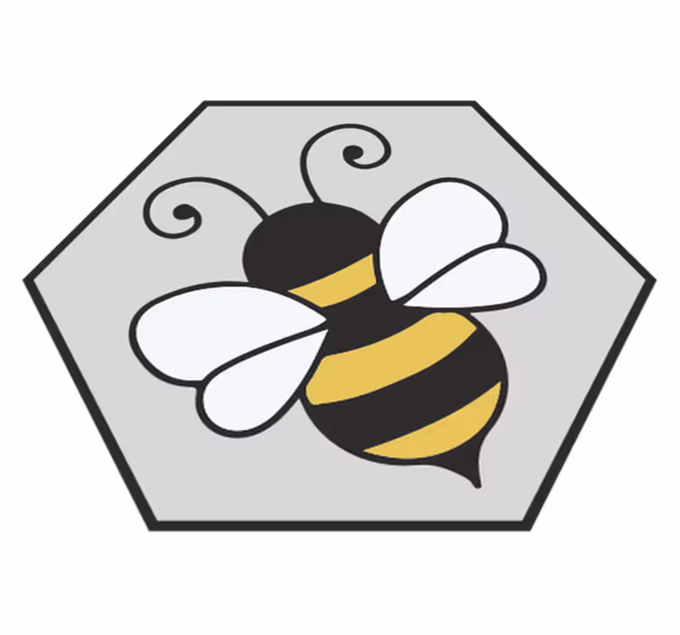 Aflombra vinílica animales diseño hexagonal de abejas - TenVinilo