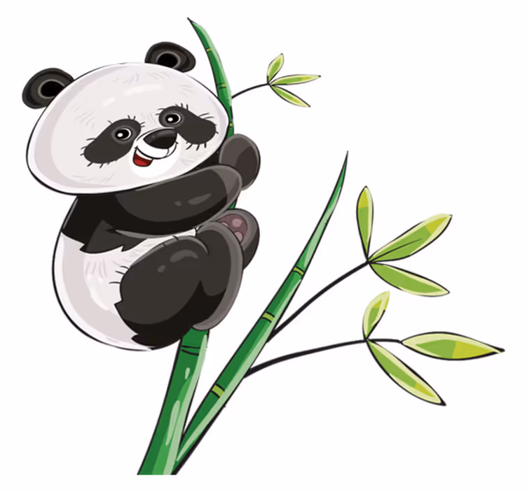 Aflombra vinílica animales panda trepando bambú - TenVinilo