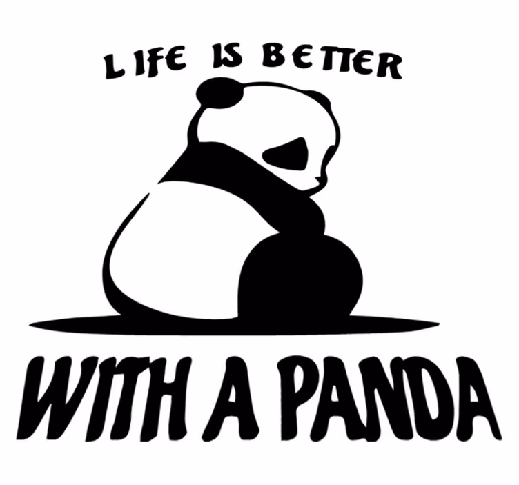 Aflombra vinílica animales cita ilustración panda - TenVinilo