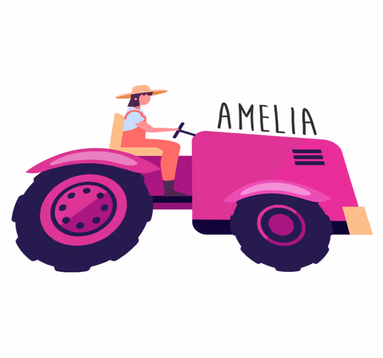 Aflombra vinílica animales aventura de tractor personalizada - TenVinilo