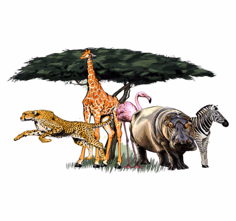 Aflombra vinílica animales safari de la familia jirafa - TenVinilo