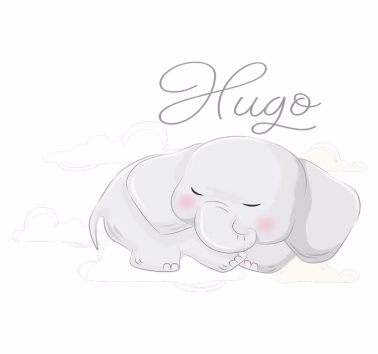 Aflombra vinílica animales elefante en nubes personalizado - TenVinilo