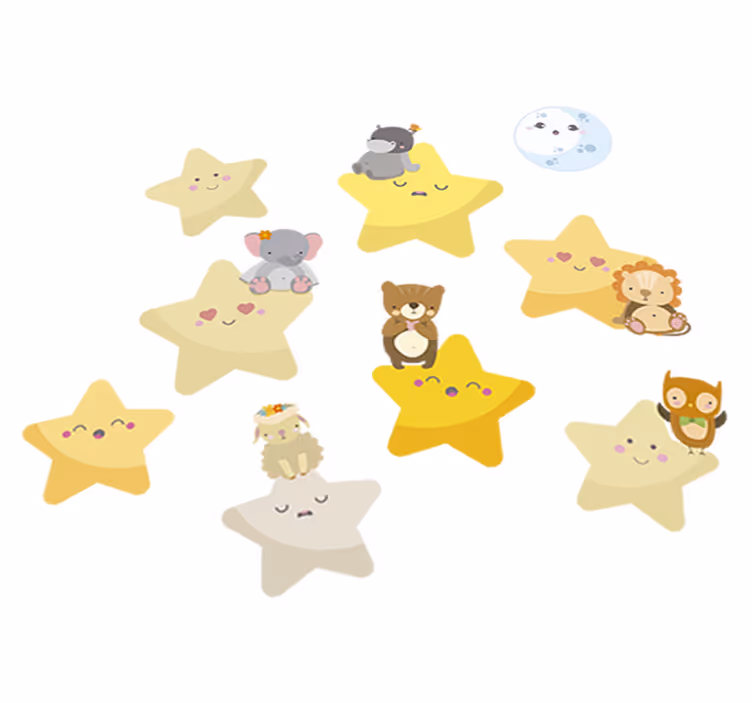Aflombra vinílica animales estrellas para la habitación - TenVinilo