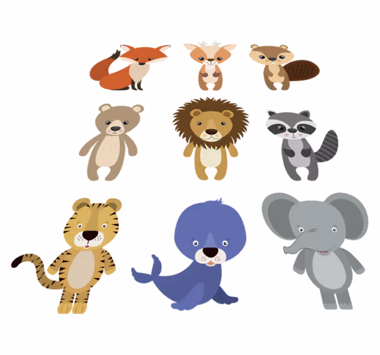 Aflombra vinílica animales caja de decoración - TenVinilo