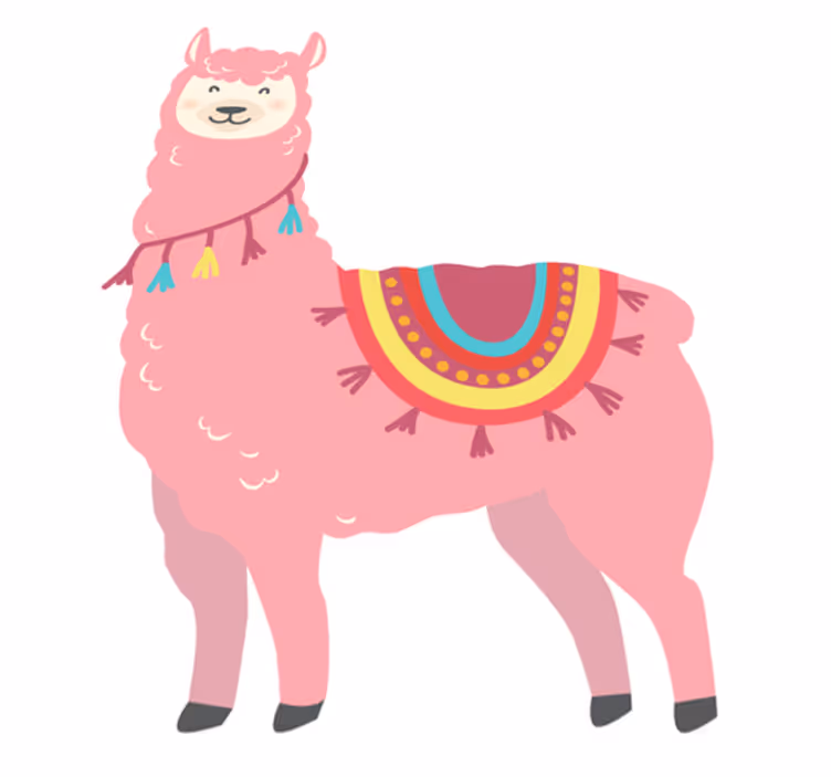 Aflombra vinílica animales llama rosa - TenVinilo