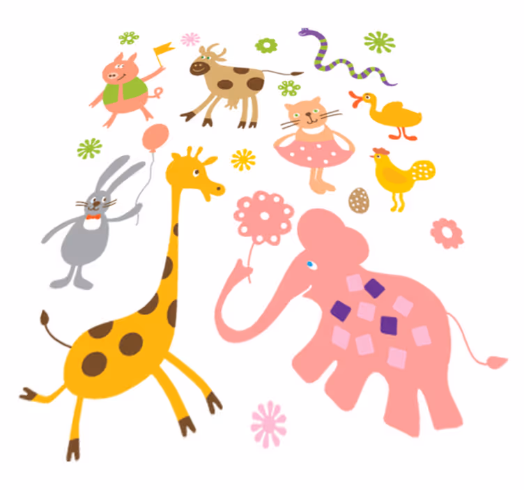 Aflombra vinílica animales criaturas coloridas - TenVinilo