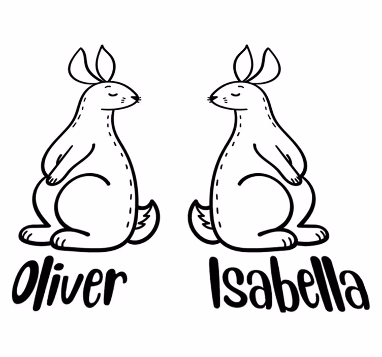 Aflombra vinílica animales con conejitos personalizados - TenVinilo