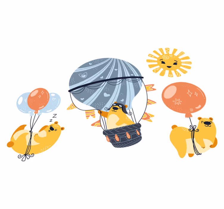 Aflombra vinílica animales en globos - TenVinilo