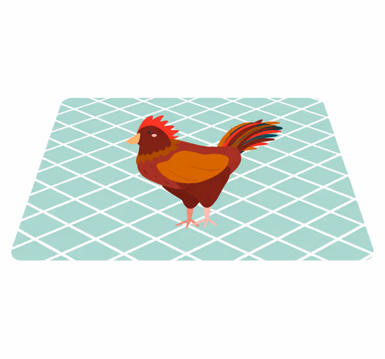 Aflombra vinílica animales gallo rojo de perfil - TenVinilo