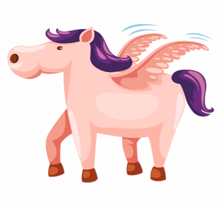 Aflombra vinílica animales pony alado lindo - TenVinilo