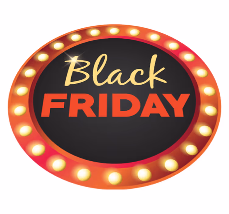 Alfombra vinílica black friday promoción redonda - TenVinilo
