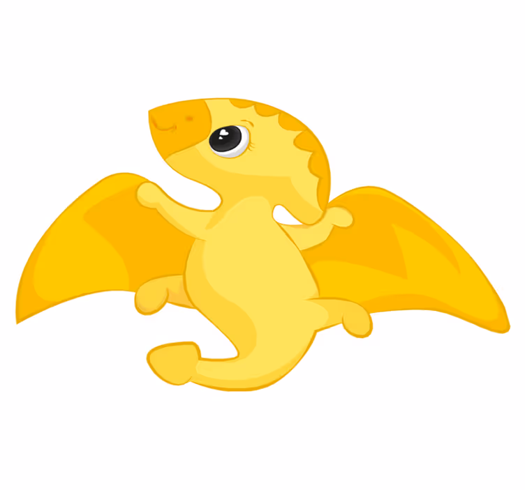 Aflombra vinílica animales dragón amarillo alegre - TenVinilo