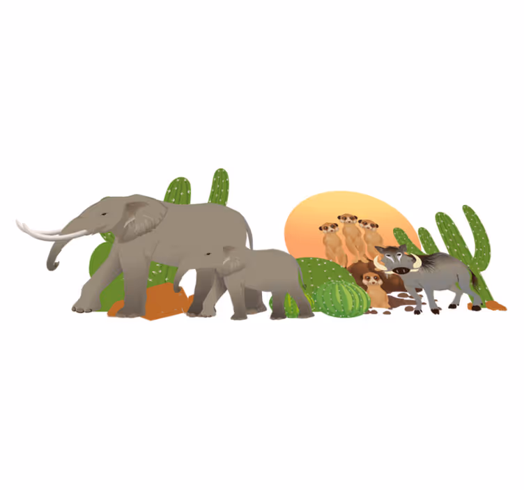 Aflombra vinílica animales escena de safari animal - TenVinilo