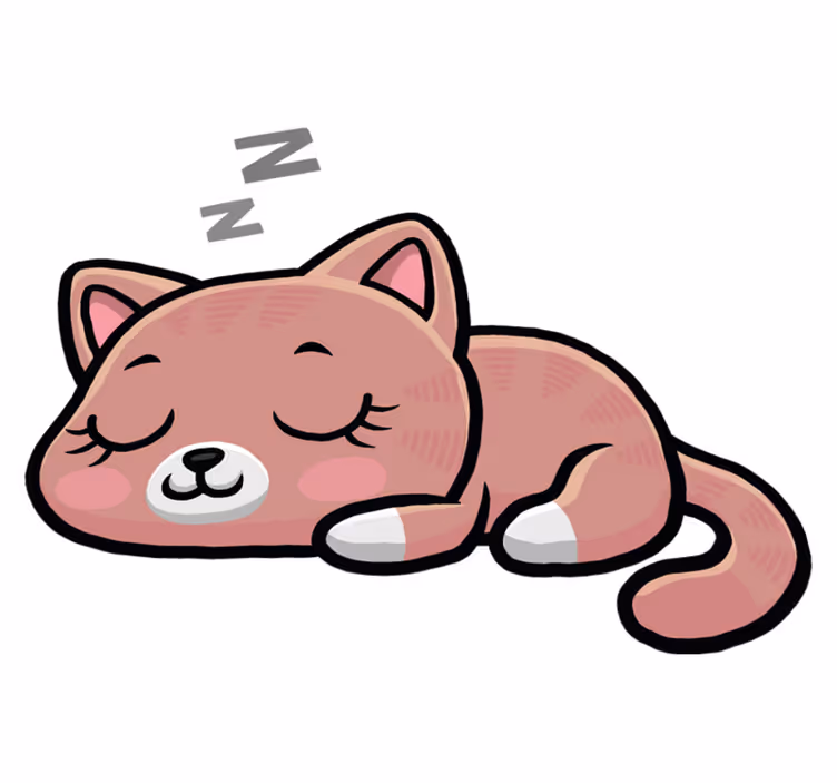 Aflombra vinílica animales ilustración de gato durmiendo - TenVinilo