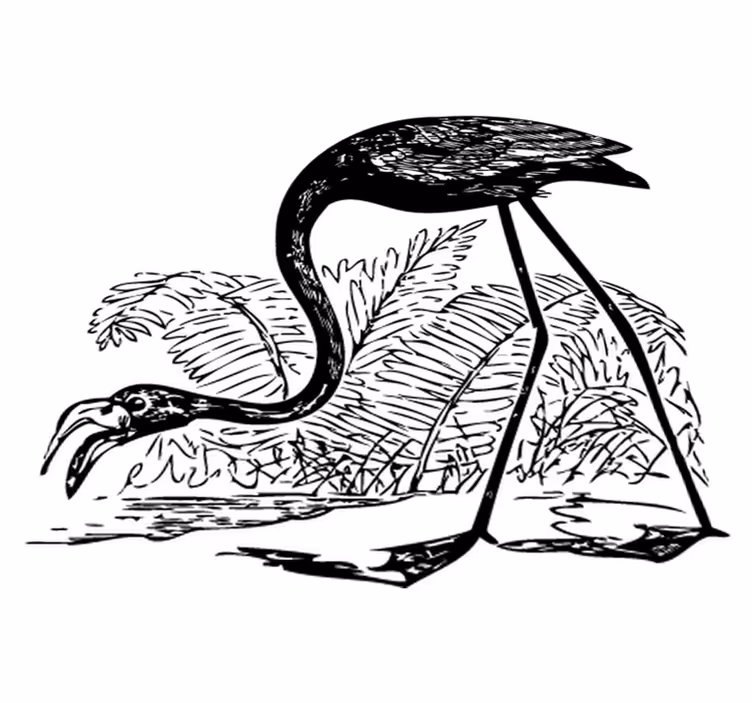 Aflombra vinílica animales flamenco con helechos - TenVinilo
