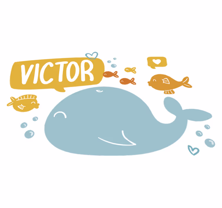 Aflombra vinílica animales diseño de ballena linda - TenVinilo