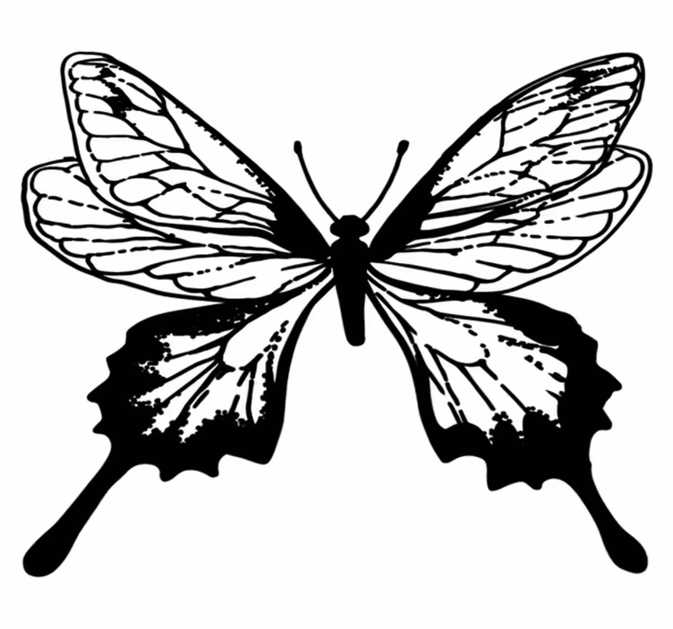 Aflombra vinílica animales mariposa elegante contorno - TenVinilo