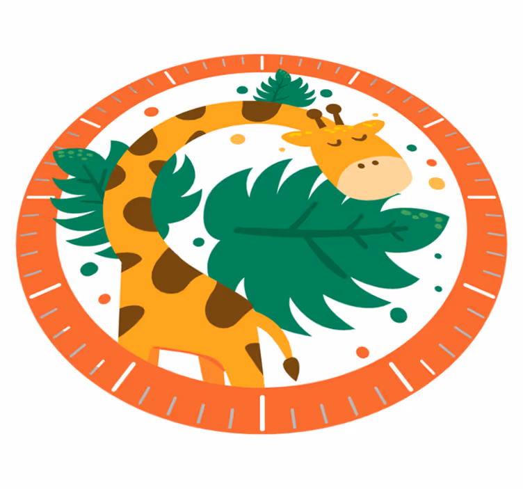 Aflombra vinílica animales reloj infantil jirafa - TenVinilo