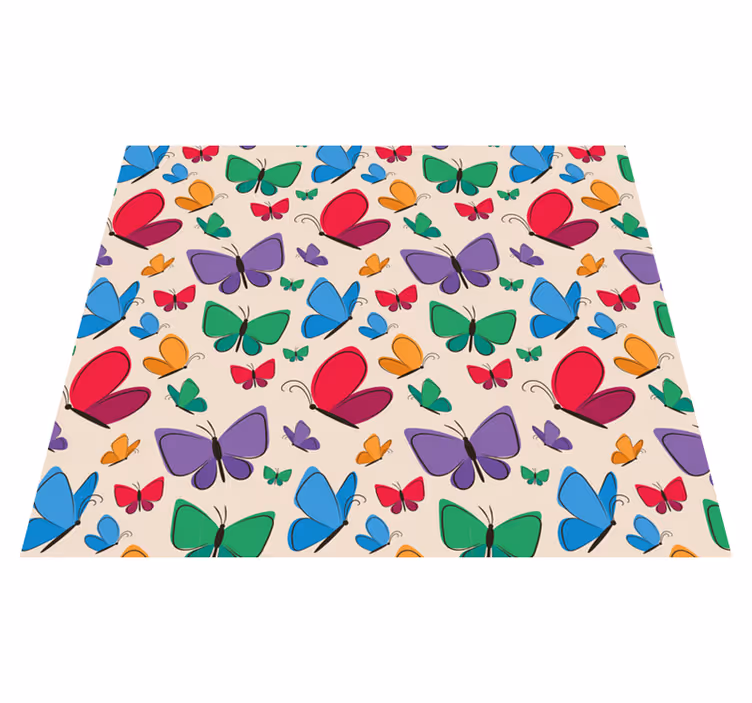 Aflombra vinílica animales mariposas voladoras infantiles - TenVinilo