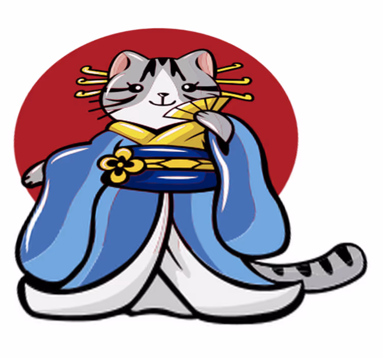 Aflombra vinílica animales gato decorativo japonés - TenVinilo