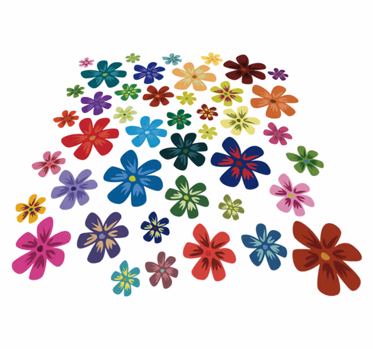 Alfombra vinílica flores lámina flores de color - TenVinilo