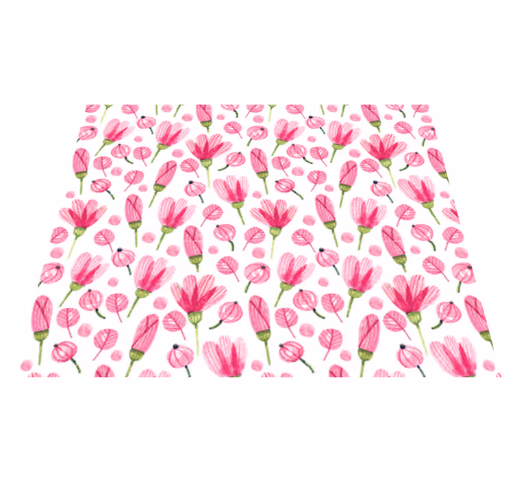 Alfombra vinílica flores acuarela rosa - TenVinilo
