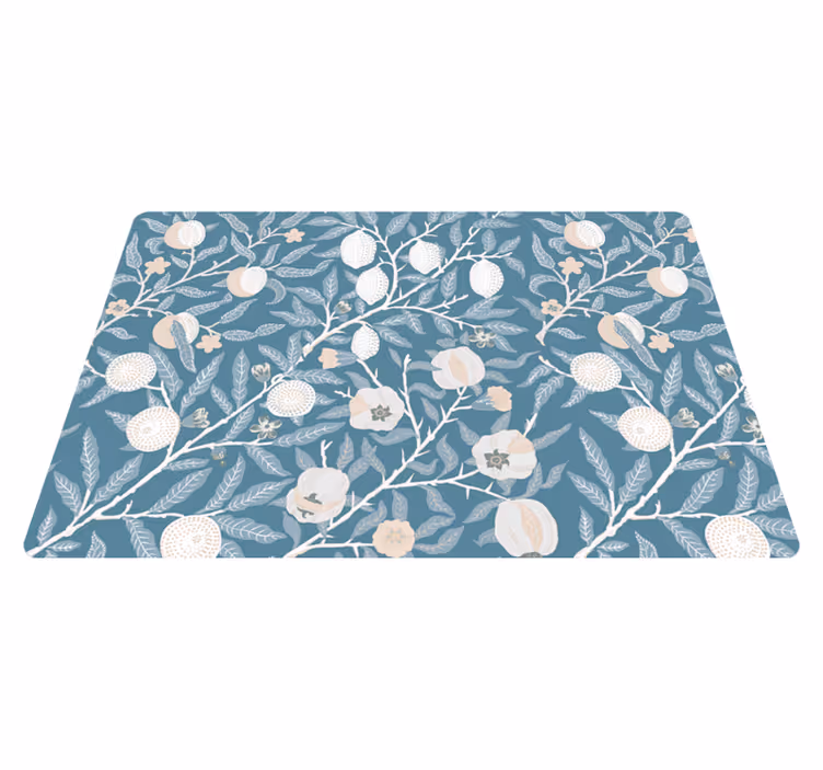 Alfombra vinílica flores patrón vintage elegante - TenVinilo