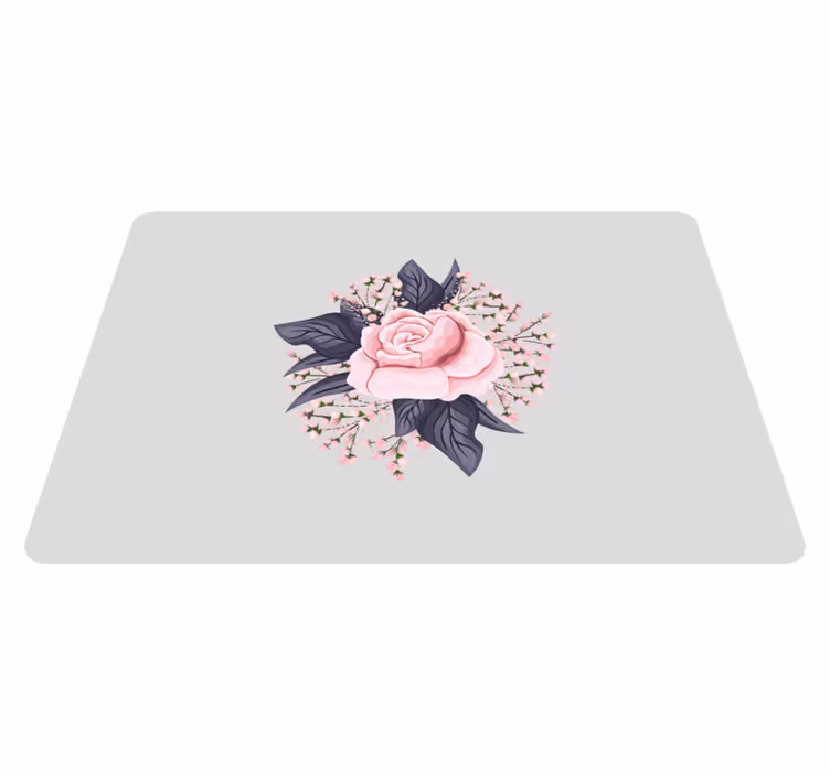 Alfombra vinílica flores diseño floral asombroso en rosa - TenVinilo