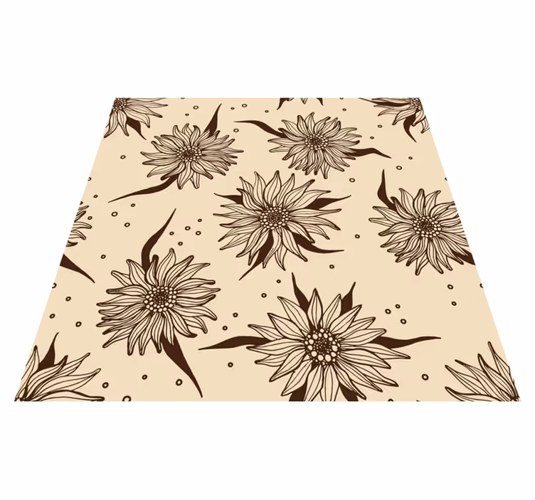 Alfombra vinílica flores girasol antiguo - TenVinilo