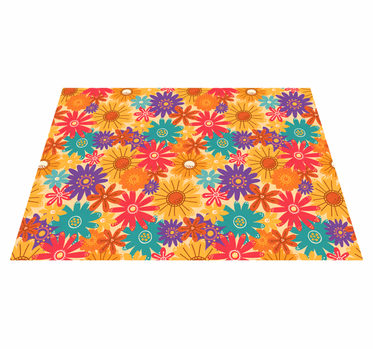 Alfombra vinílica flores un montón de flores - TenVinilo