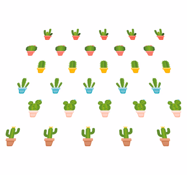 Alfombra vinílica flores con diseño de cactus - TenVinilo