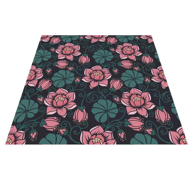 Alfombra vinílica flores enredaderas florales - TenVinilo