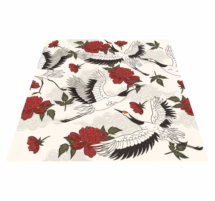 Alfombra vinílica flores tonos tierra suaves - TenVinilo