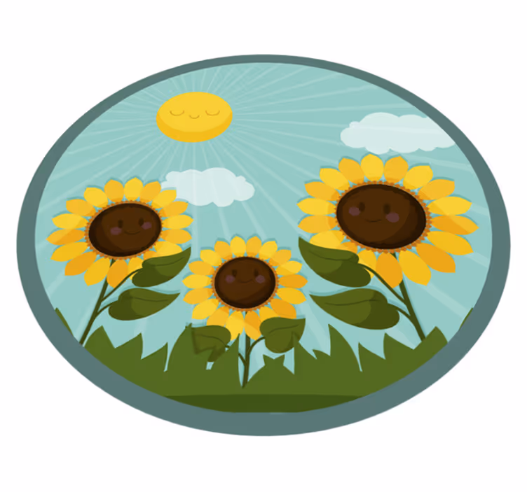 Alfombra vinílica flores flores al sol - TenVinilo