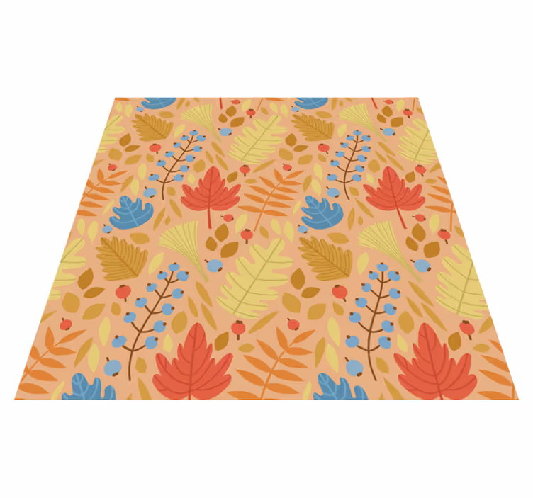 Alfombra vinílica flores diseño hojas de otoño - TenVinilo