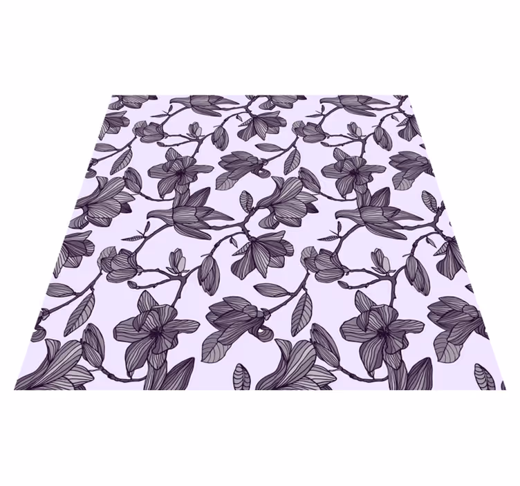 Alfombra vinílica flores diseño magnolia adorable - TenVinilo