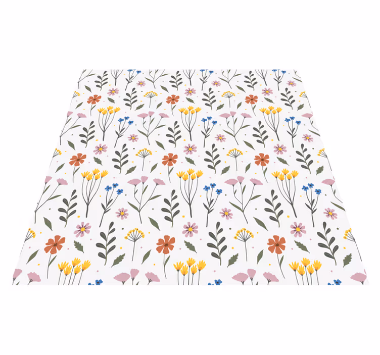 Alfombra vinílica flores patrón flores multicolor - TenVinilo