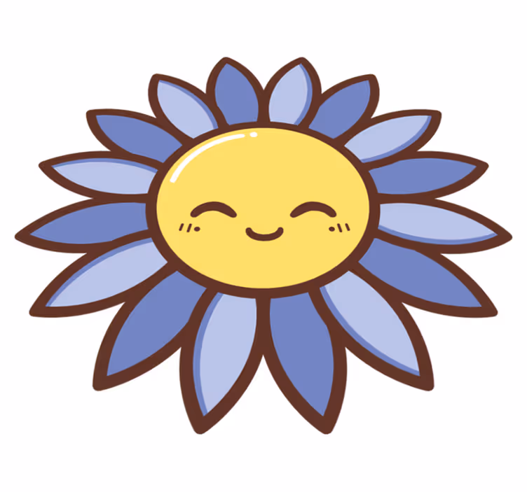 Alfombra vinílica flores silueta flor feliz morada - TenVinilo