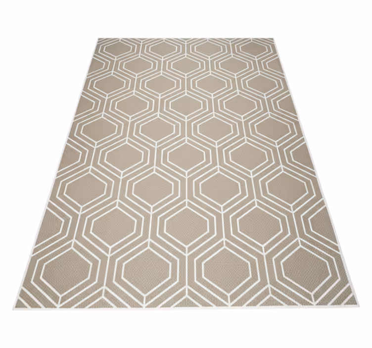 Alfombra vinílica geométrica patrón de colmena - TenVinilo
