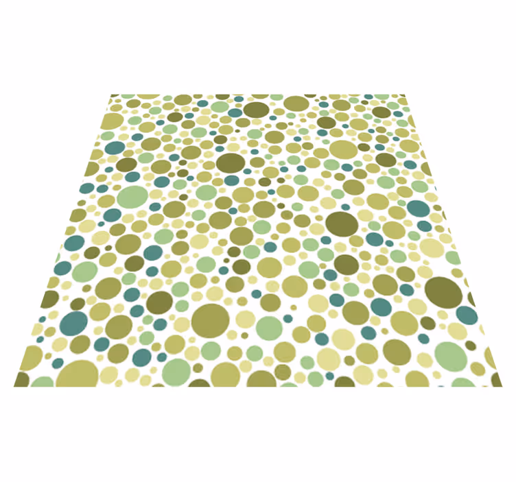 Alfombra vinilo comedor lunares verdes - TenVinilo