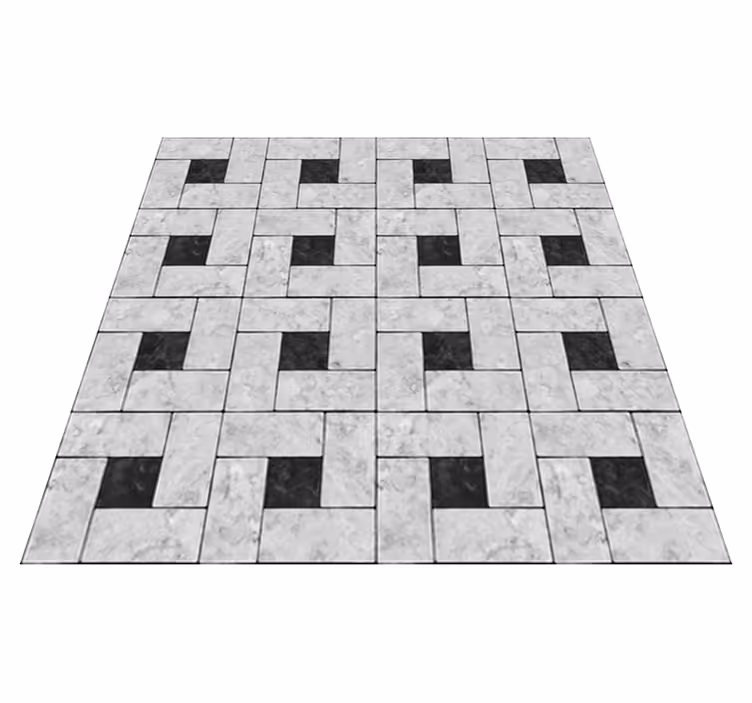Alfombra vinilo comedor baldosas de piedra gris - TenVinilo