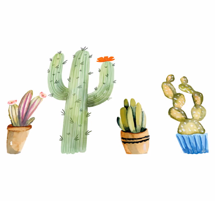 Alfombra vinilo comedor set variedad de cactus - TenVinilo